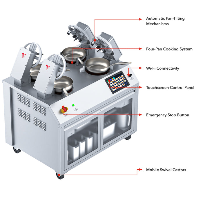 RoboChef MSS400PRO - 4-Wok Cooking Robot, 4 x 0.6kg Stir-Fry Station - image 3