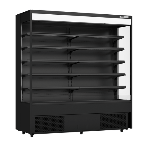 FED Thermaster OC-1830B - Open Multideck Drink Display Fridge Black 1890mm 810L