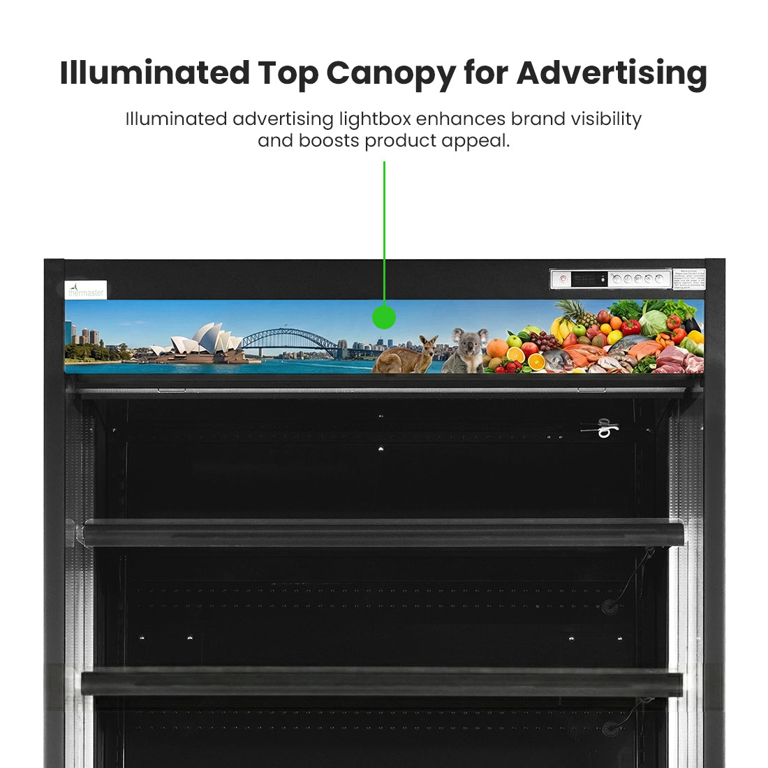 FED Thermaster OC-915B - Open Multideck Drink Display Fridge Black 975mm 405L - image 5