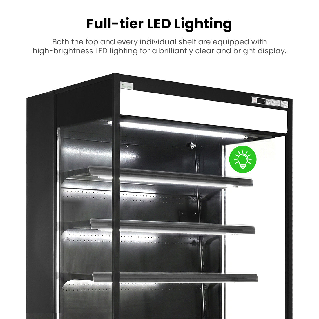 FED Thermaster OC-915B - Open Multideck Drink Display Fridge Black 975mm 405L - image 6
