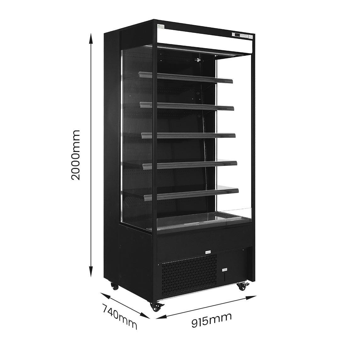 FED Thermaster OC-915B - Open Multideck Drink Display Fridge Black 975mm 405L - image 2