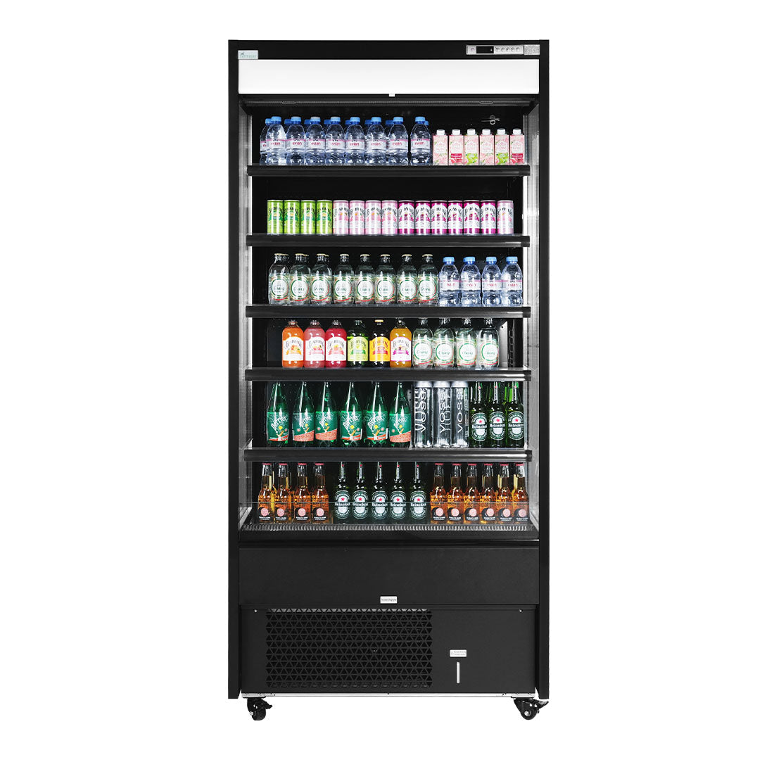 FED Thermaster OC-915B - Open Multideck Drink Display Fridge Black 975mm 405L - image 8