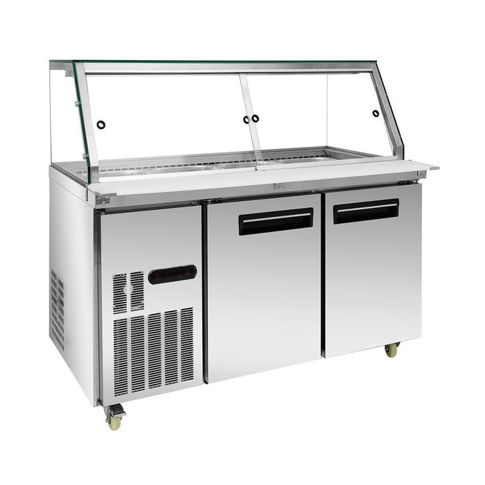 FED Thermaster PG150FA-XG - Cold Salad & Noodle Bar with Glass Canopy 4x GN 1/1 - image 3