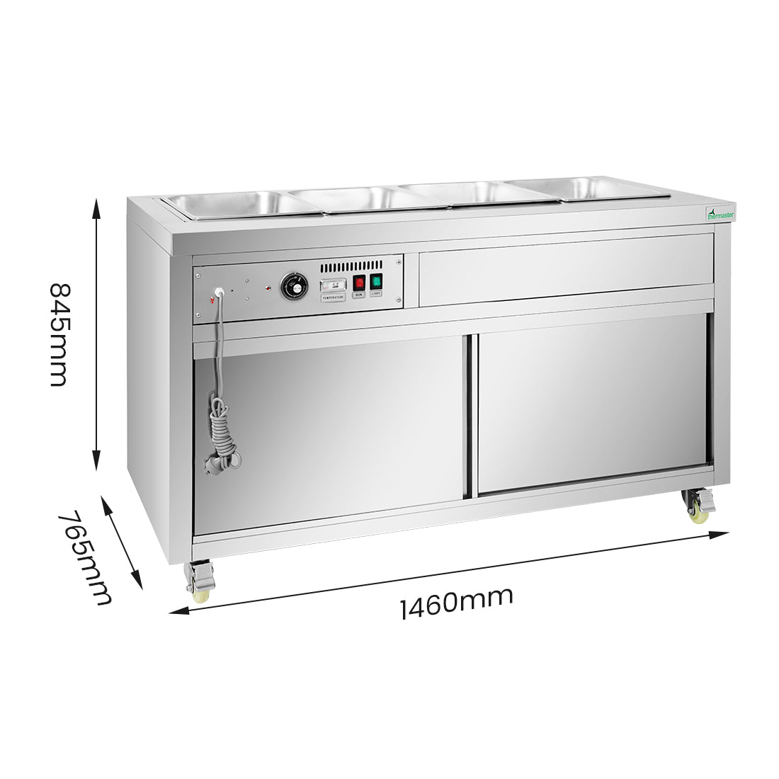 FED Thermaster PG150FE-XB - Wet & Dry Bain Marie 4x GN 1/1 1460mm