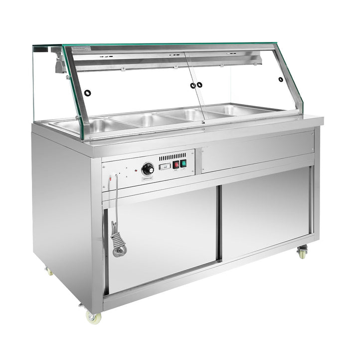 FED Thermaster PG150FE-XG - Heated Bain Marie Display with Glass Canopy 4x GN 1/1 - image 6