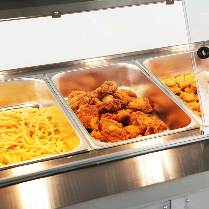 FED Thermaster PG180FE-XG - Heated Bain Marie Display with Glass Canopy 5x GN 1/1 - image 3