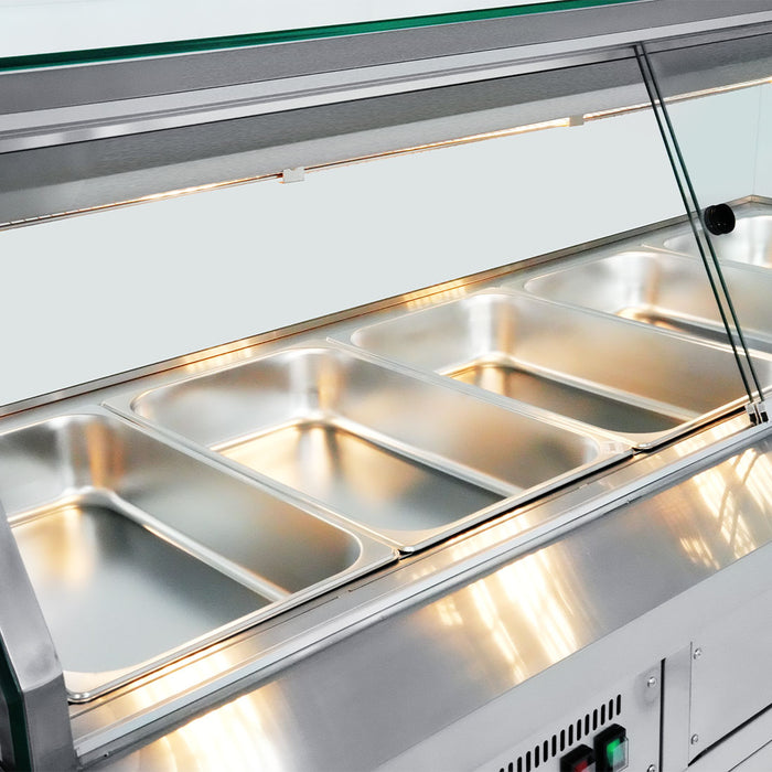 FED Thermaster PG150FE-XG - Heated Bain Marie Display with Glass Canopy 4x GN 1/1 - image 8