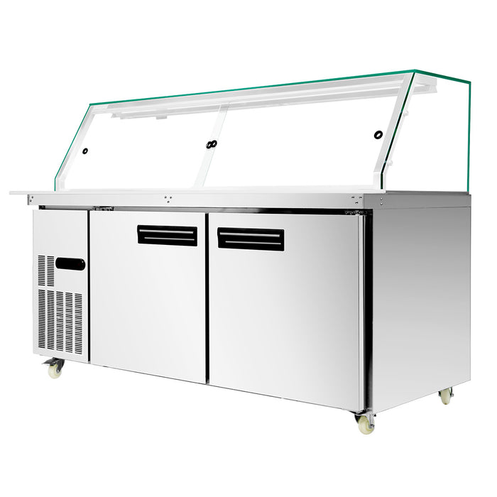 FED Thermaster PG180FA-XG - Cold Salad & Noodle Bar with Glass Canopy 5x GN 1/1