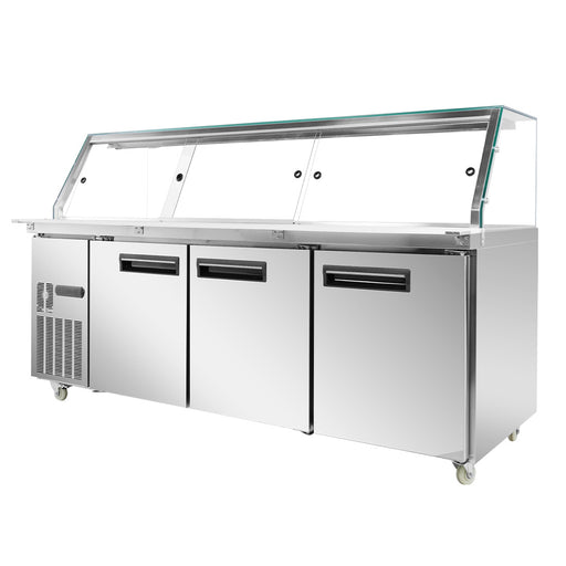 FED Thermaster PG210FA-XG - Cold Salad & Noodle Bar with Glass Canopy 6x GN 1/1
