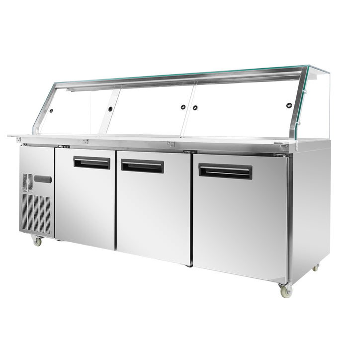 FED Thermaster PG210FA-XG - Cold Salad & Noodle Bar with Glass Canopy 6x GN 1/1