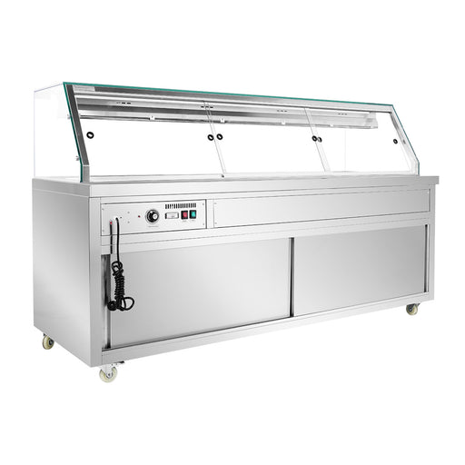 FED Thermaster PG210FE-XG - Heated Bain Marie Display with Glass Canopy 6x GN 1/1