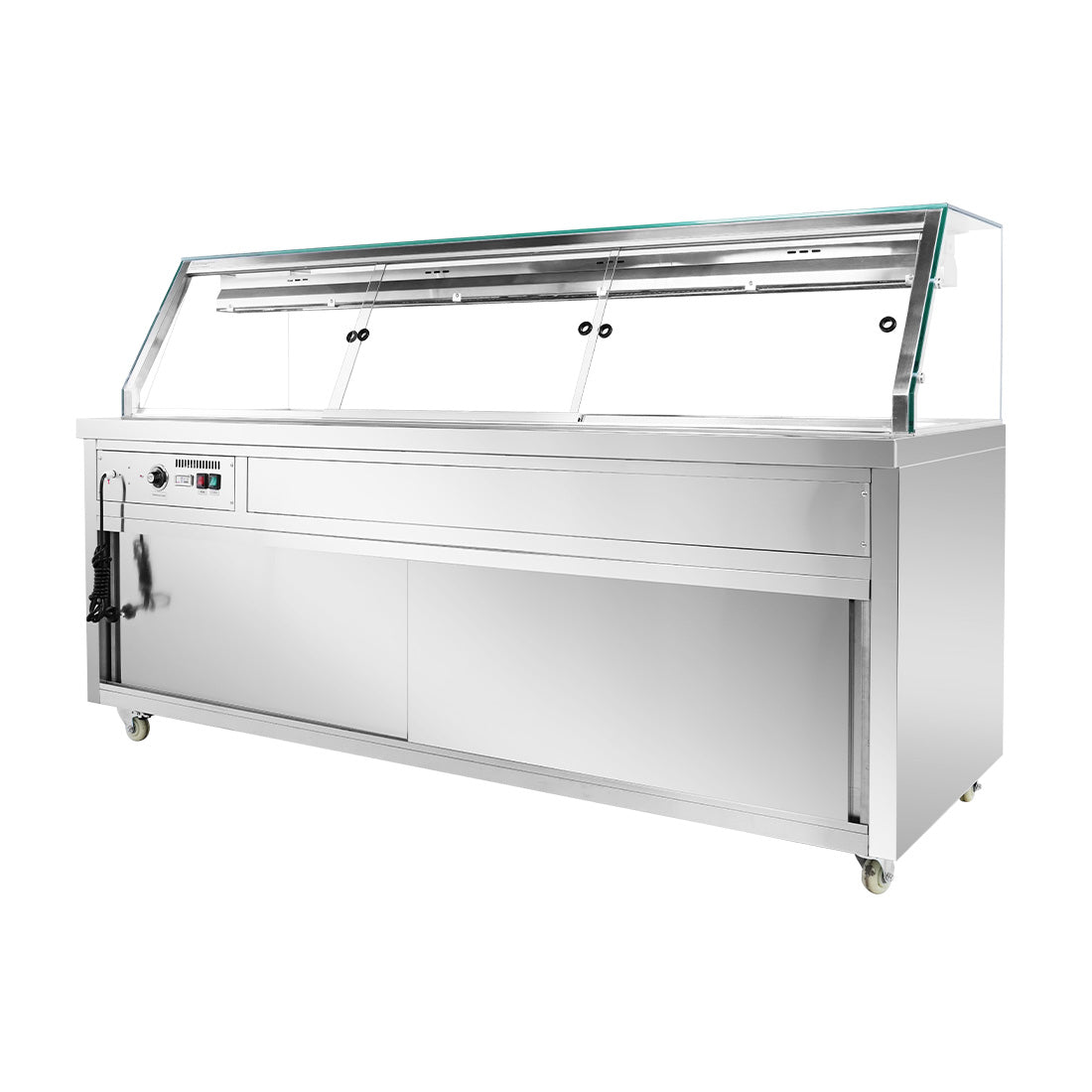 FED Thermaster PG210FE-XG - Heated Bain Marie Display with Glass Canopy 6x GN 1/1 - image 2