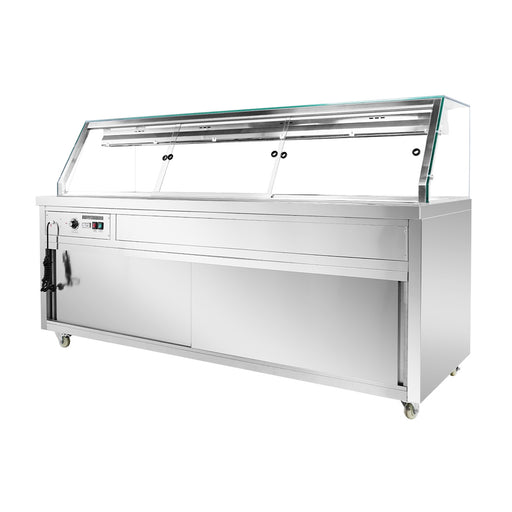 FED Thermaster PG210FE-XG - Heated Bain Marie Display with Glass Canopy 6x GN 1/1 - image 2