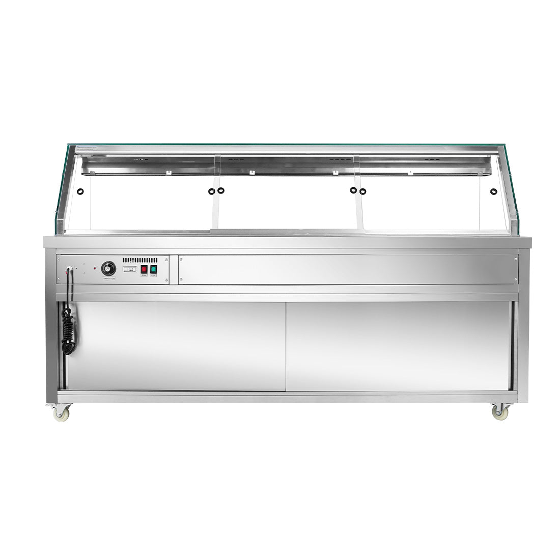 FED Thermaster PG210FE-XG - Heated Bain Marie Display with Glass Canopy 6x GN 1/1 - image 5