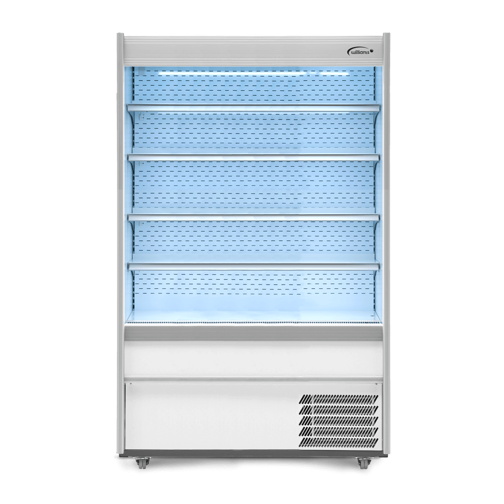 Williams Gem Multideck M125MTWCN - White Open Deck Fridge with Night Blind 1250mm 607L