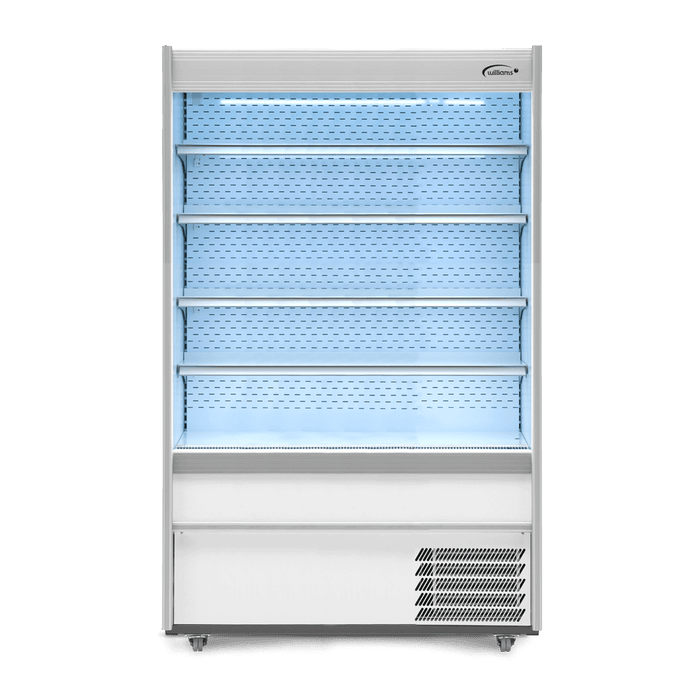 Williams Gem Multideck M125MTWCN - White Open Deck Fridge with Night Blind 1250mm 607L