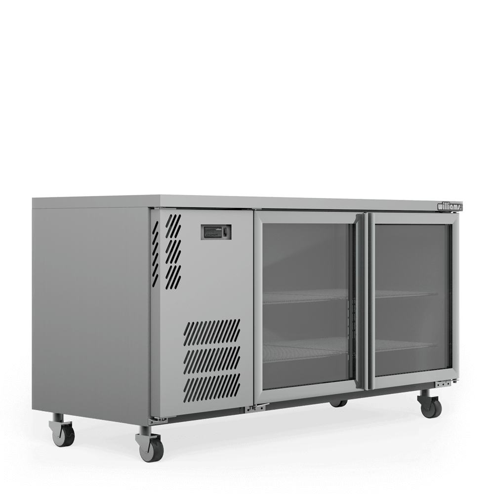 Williams Boronia HB2UGSHC / HB2RGS - 2 Door Stainless Steel Undercounter Display Fridge 1603mm 360L