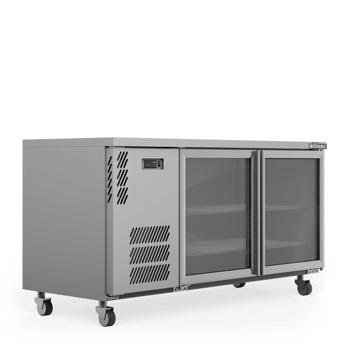 Williams Boronia HB2UGSHC / HB2RGS - 2 Door Stainless Steel Undercounter Display Fridge 1603mm 360L