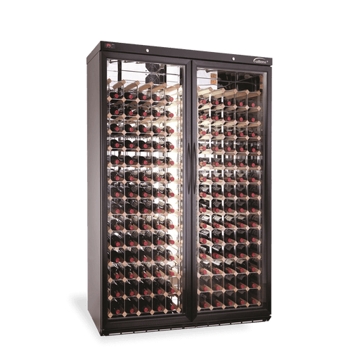 Williams Wine Cabinet BC200W-DR - 2 Door Black Upright Wine Display Fridge 1290mm