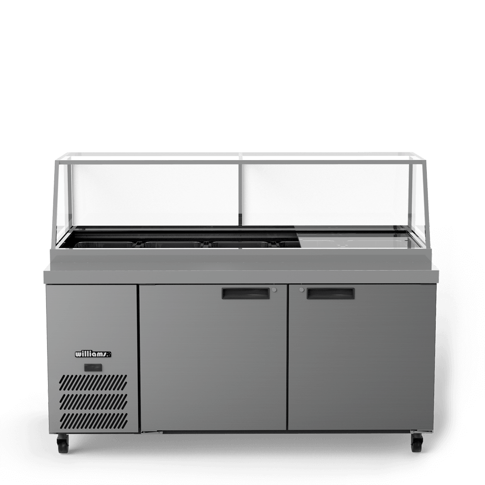 Williams Banksia HSP5UBA - 2 Door White Colorbond Prep Counter Fridge With Flat Blown Air Well 1800mm 500L