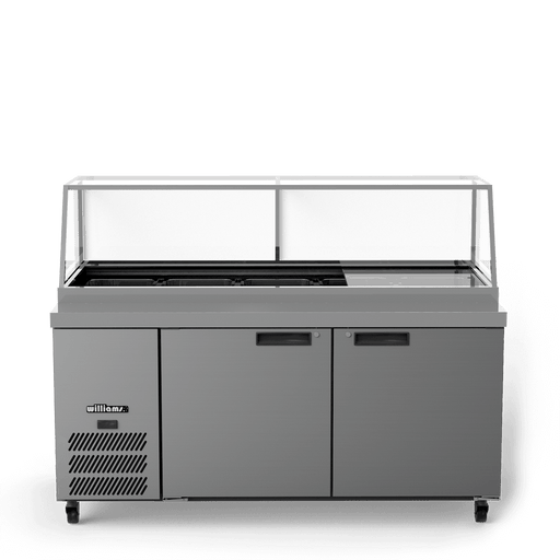 Williams Banksia HSP5UBA - 2 Door White Colorbond Prep Counter Fridge With Flat Blown Air Well 1800mm 500L