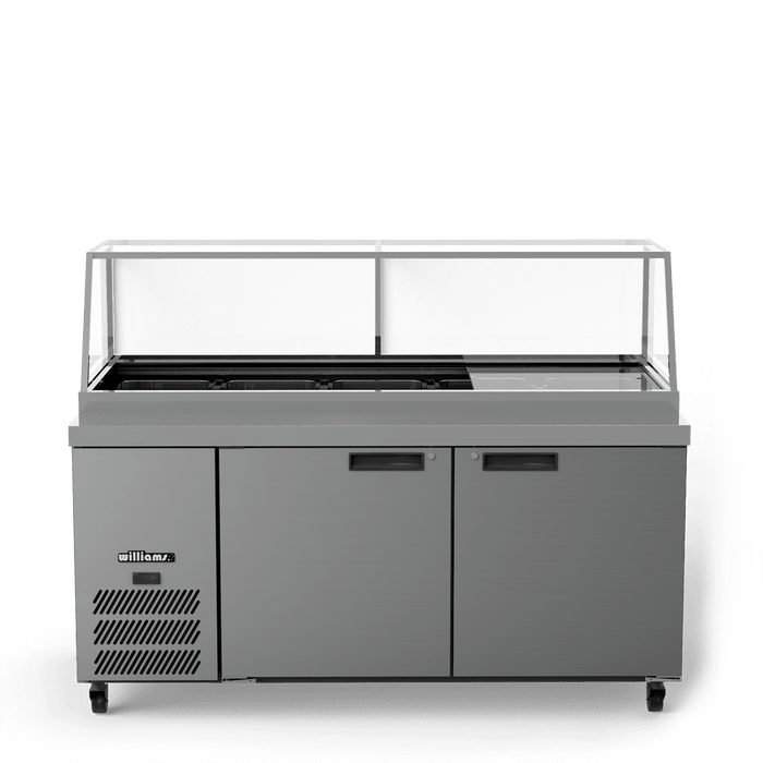 Williams Banksia HSP5UBA - 2 Door White Colorbond Prep Counter Fridge With Flat Blown Air Well 1800mm 500L
