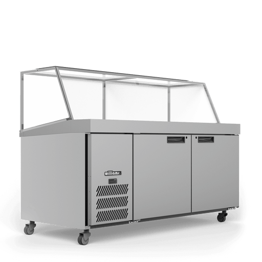 Williams Banksia HSP30UBASS - 2 Door Stainless Steel Prep Counter Fridge With Angled Blown Air Well 1800mm 500L