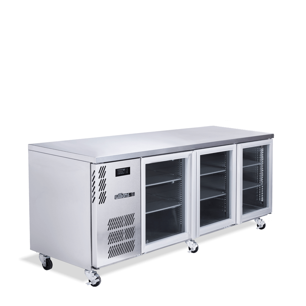 Williams Boronia HB3UGSHC / HB3RGS - 3 Door Stainless Steel Undercounter Display Fridge 2189mm 560L