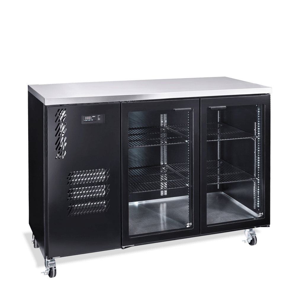 Williams Cameo HC2UGBHC / HC2RGB - 2 Door Black Colorbond Undercounter Display Fridge 1497mm 420L