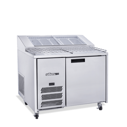 Williams Jade Pizza HJ1PCBASS - 1 Door Stainless Steel Pizza Prep Counter Fridge With Blown Air Well 1152mm 400L