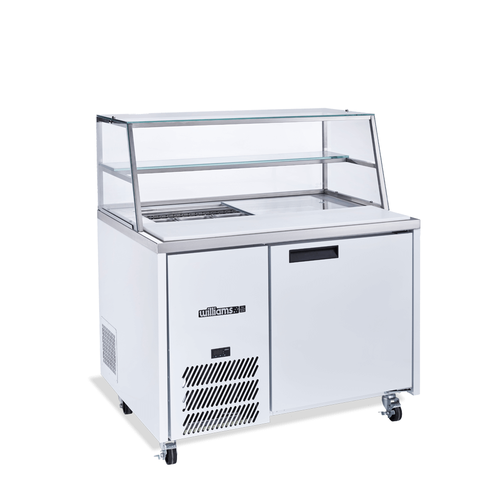 Williams Jade Sandwich HJ1SCBASS - 1 Door Stainless Steel Prep Counter Fridge With Blown Air Well 1152mm 250L