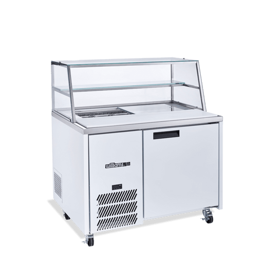 Williams Jade Sandwich HJ1SCBASS - 1 Door Stainless Steel Prep Counter Fridge With Blown Air Well 1152mm 250L