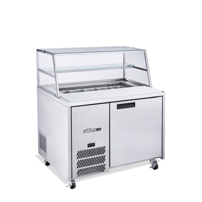 Williams Jade Sandwich HJ1SCBASS - 1 Door Stainless Steel Prep Counter Fridge With Blown Air Well 1152mm 250L