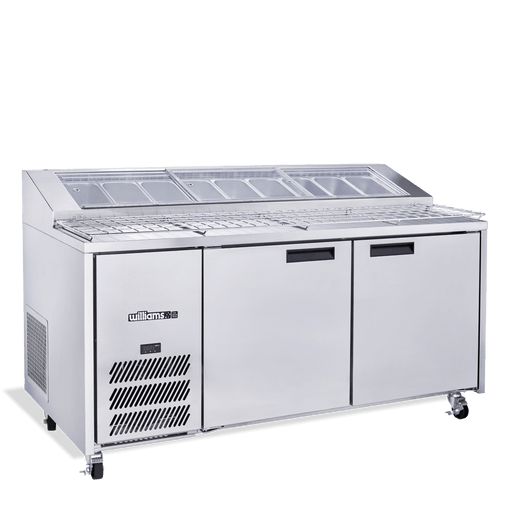 Williams Jade Pizza HJ2PCBASS - 2 Door Stainless Steel Pizza Prep Counter Fridge With Blown Air Well 1815mm 710L