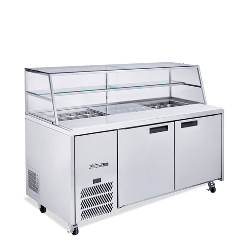 Williams Jade Sandwich HJ2SCBASS - 2 Door Stainless Steel Prep Counter Fridge With Blown Air Well 1815mm 500L