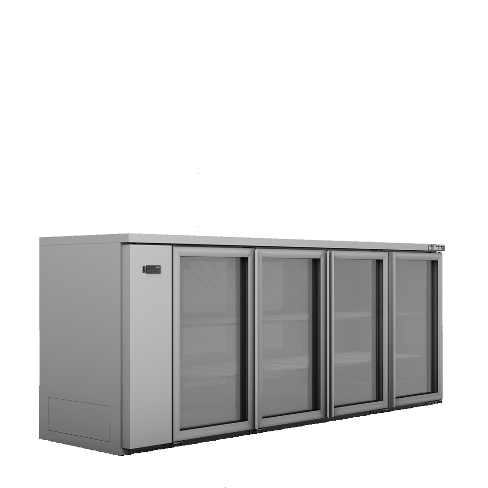 Williams Cameo HC4UGSHC / HC4RGS - 4 Door Stainless Steel Undercounter Display Fridge 2537mm 870L