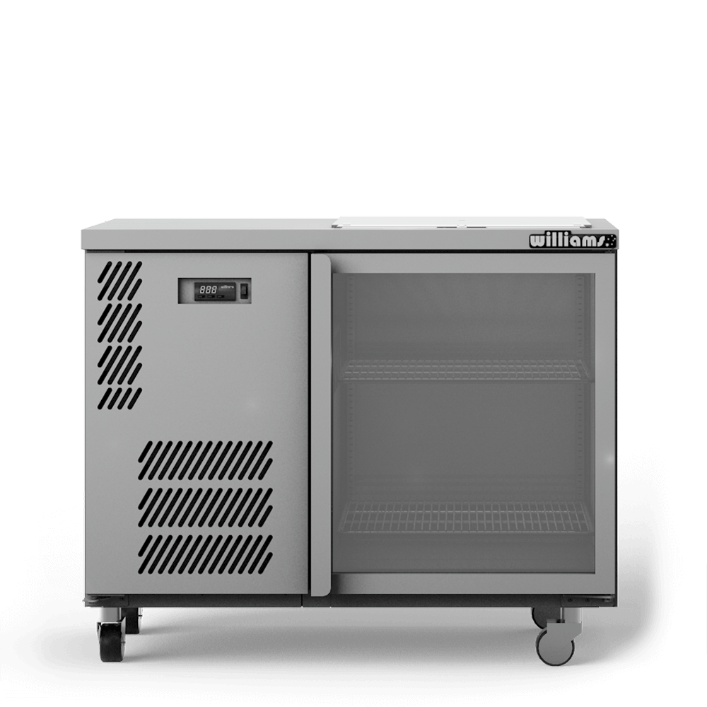 Williams Glass Chiller GC15UGD / GC15RGD - 1 Door Glass Chiller With Two Shelves - 500 x 500 baskets 1166mm
