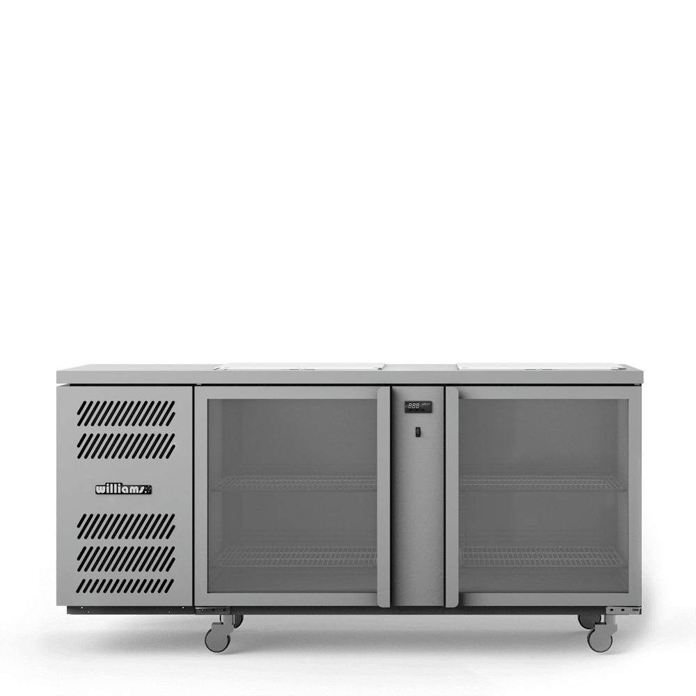 Williams Glass Chiller GC25UGD / GC25RGD - 2 Door Glass Chiller With Two Shelves - 500 x 500 baskets 2017mm