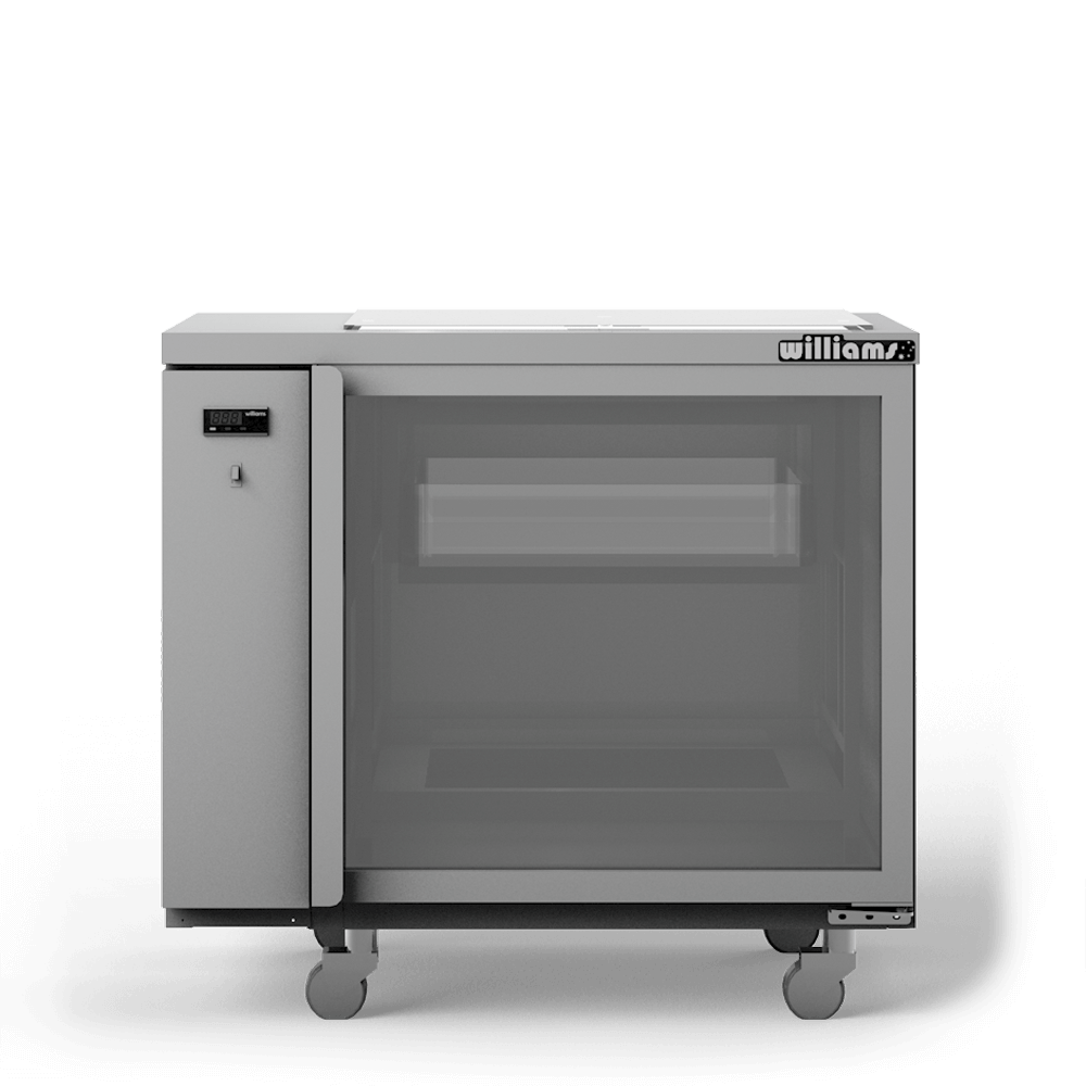 Williams Glass Chiller GC15UGD / GC15RGD - 1 Door Glass Chiller With Two Shelves - 500 x 500 baskets 1166mm