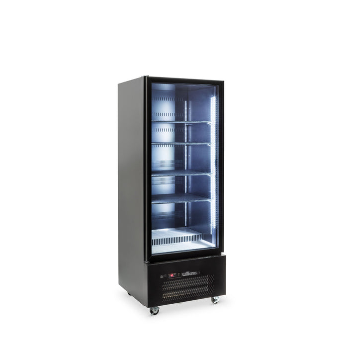 Williams Quartz Star HQS1GBHC - 1 Door Black Colorbond Upright Display Fridge 740mm 500L