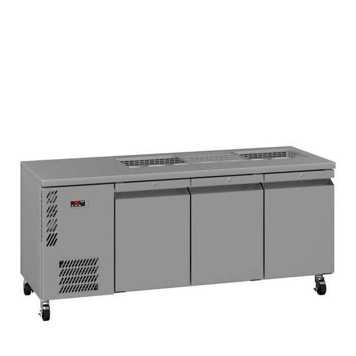 Williams Opal HO3USSBA / HO3RSSBA - 3 Door Stainless Steel Undercounter Fridge With Blown Air Well 1910mm 510L