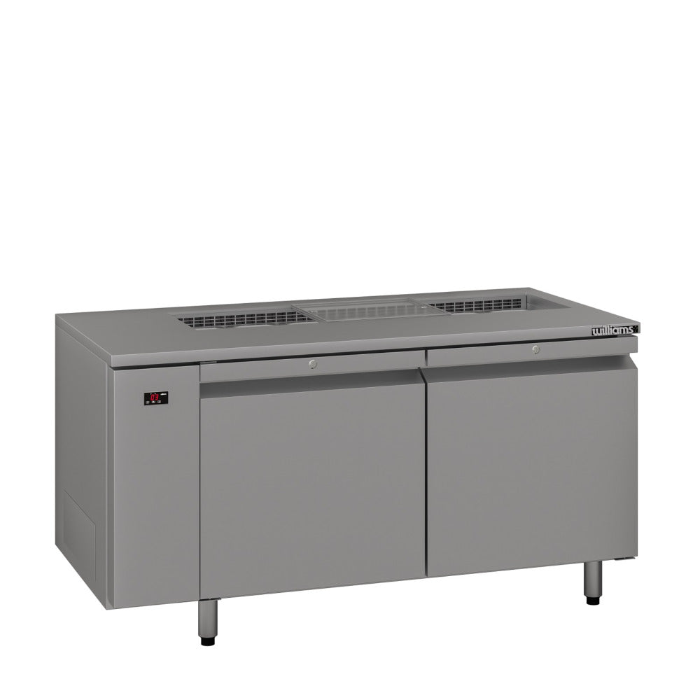 Williams Emerald HE2USSBA / HE2RSSBA - 2 Door Stainless Steel Undercounter Fridge With Blown Air Well 1816mm 610L