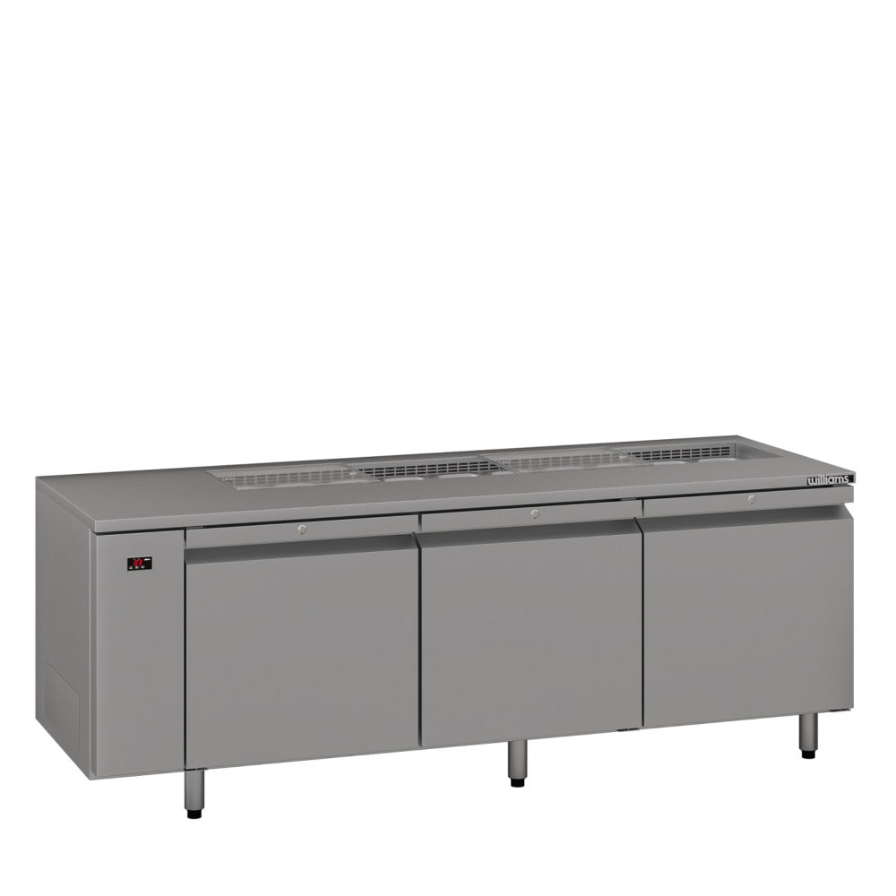 Williams Emerald HE3USSBA / HE3RSSBA - 3 Door Stainless Steel Undercounter Fridge With Blown Air Well 2506mm 900L