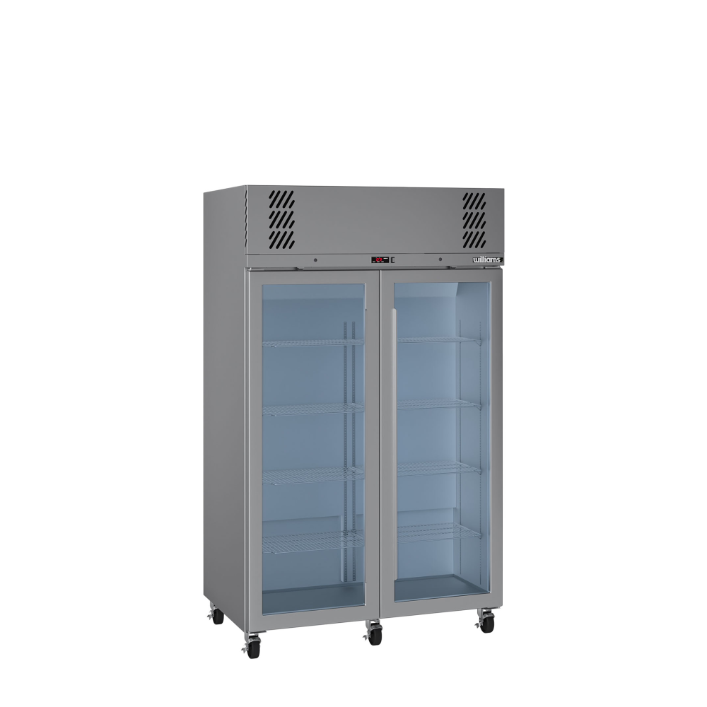 Williams Pearl HP2GSHC - 2 Door Stainless Steel Upright Display Fridge 1225mm 950L