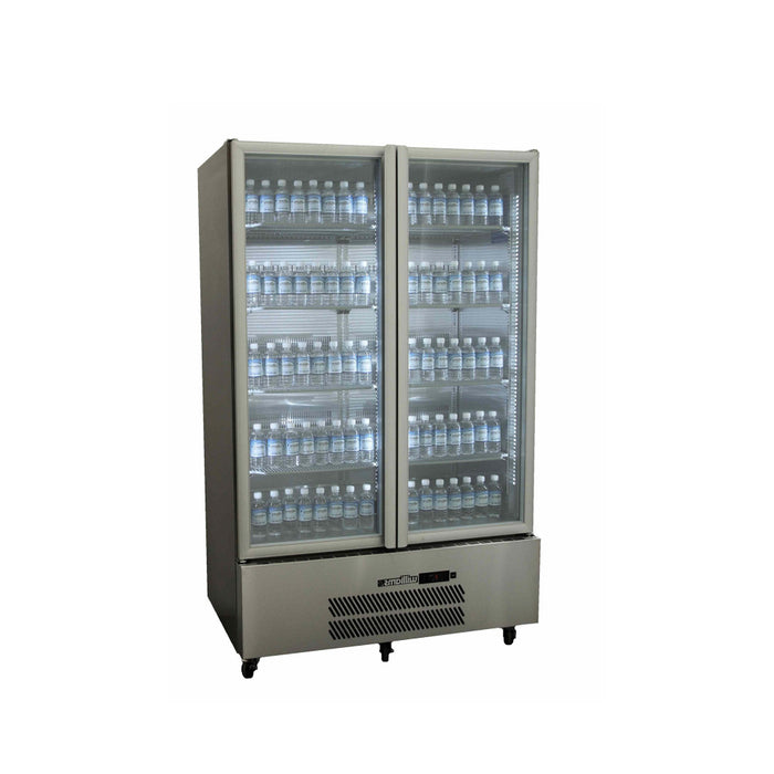 Williams Quartz Star HQS2GSHC - 2 Door Stainless Steel Upright Display Fridge 1225mm 900L