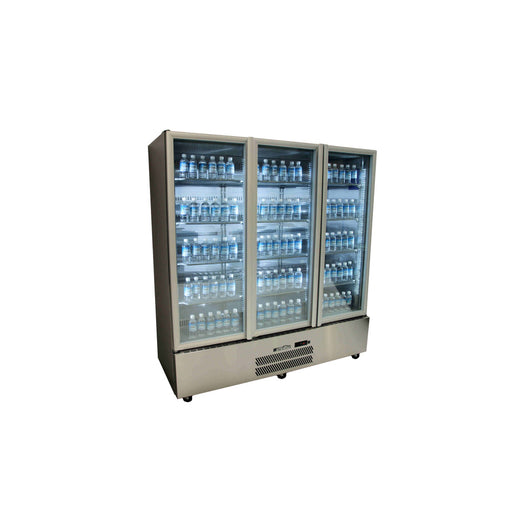 Williams Quartz Star HQS3GSHC - 3 Door Stainless Steel Upright Display Fridge 1845mm 1500L