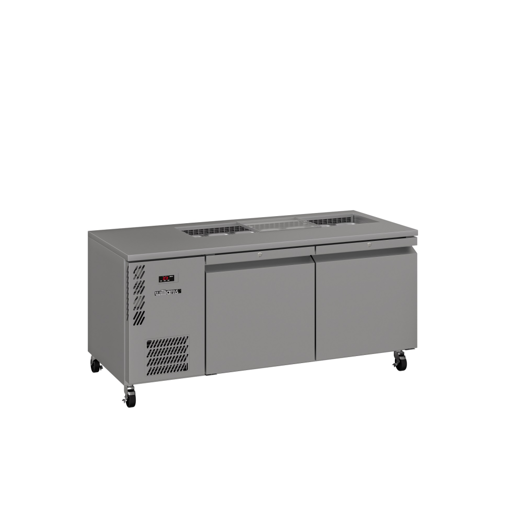 Williams Emerald HE2USSBA / HE2RSSBA - 2 Door Stainless Steel Undercounter Fridge With Blown Air Well 1816mm 610L