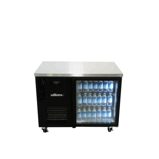 Williams Boronia HB1UGB / HB1RGB - 1 Door Black Colorbond Undercounter Display Fridge 1017mm 180L