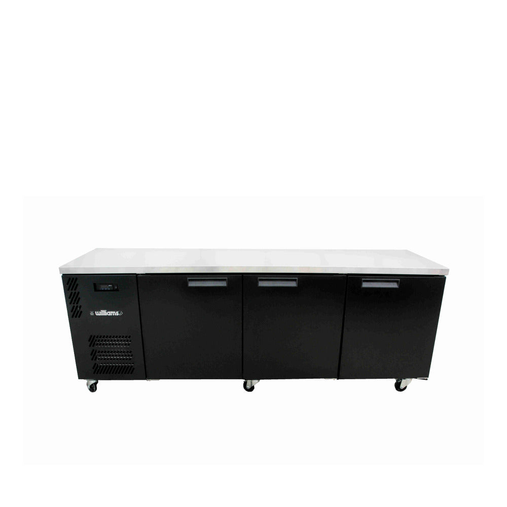 Williams Boronia HB3USBHC / HB3RSB - 3 Door Black Colorbond Undercounter Display Fridge 2189mm 560L