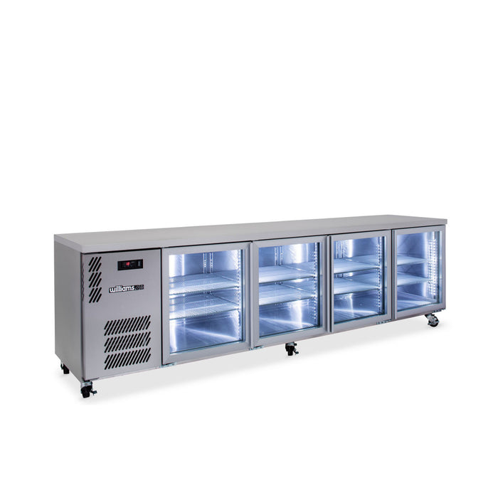 Williams Boronia HB4UGSHC / HB4RGS - 4 Door Stainless Steel Undercounter Display Fridge 2775mm 760L